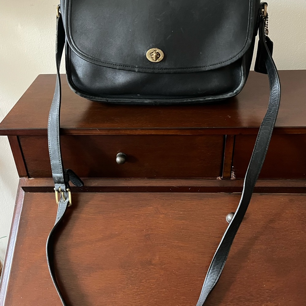 Coach Black Leather Shoulder/crossbody Bag